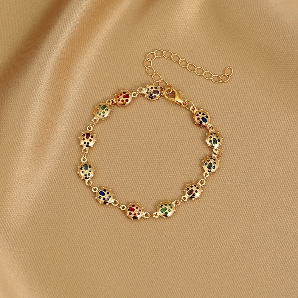 Elegant Gold Tone Ladybug Bracelet